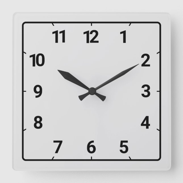 Reloj Cuadrado Gris claro (Anverso)