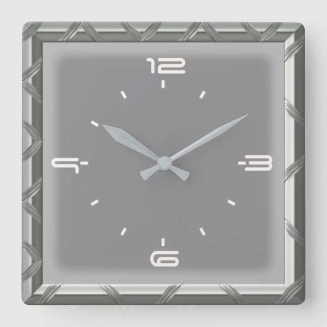 Reloj Cuadrado Gris elegante (Anverso)