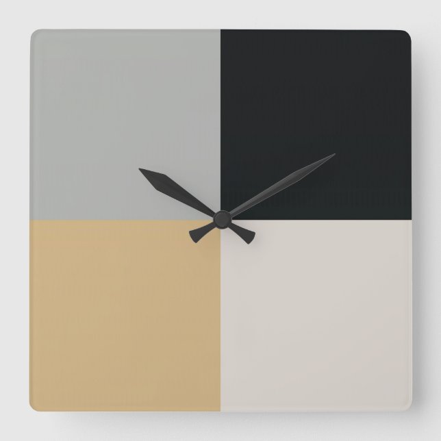 Reloj Cuadrado Gris, negro y tan (Anverso)