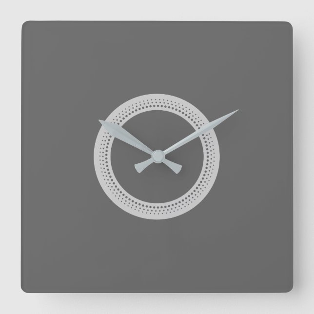 Reloj Cuadrado Gris oscuro moderno (Anverso)