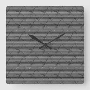 Reloj Cuadrado Grises trenzados con rayas pequeñas y pixelados
