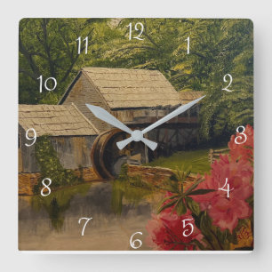 Reloj Cuadrado Gristmill, por Gary Poling