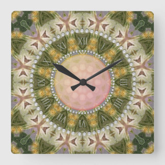 Reloj Cuadrado Groovy Forest Green Gold