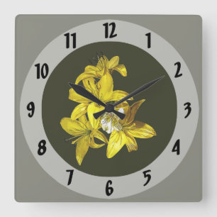 Reloj Cuadrado Grupo de los Lilies Amarillos