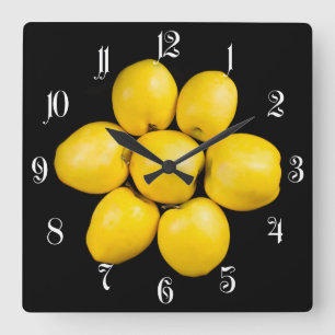Reloj Cuadrado Grupo de manzanas amarillas