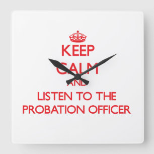 Reloj Cuadrado Guarde la calma y escuche la agencia de libertad