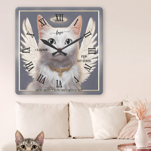 Reloj Cuadrado Guardian Cat Angel Bella Artes