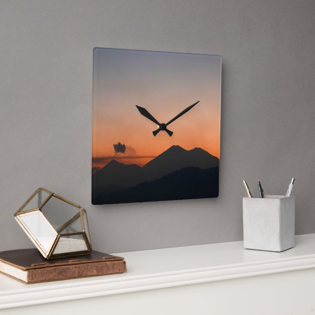 Reloj Cuadrado Guatemala - Antigua sunset (Oficina)