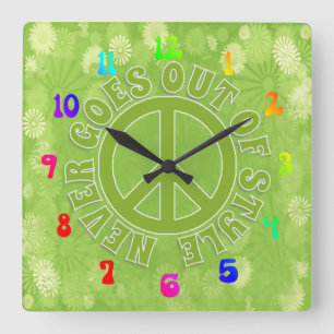 Reloj Cuadrado Guay y Groovy Peace nunca se desvanecen
