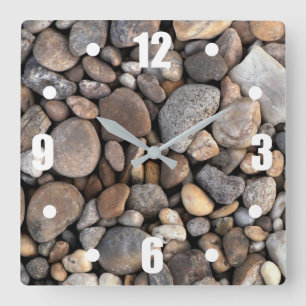 Reloj Cuadrado Guijarros y modelo de las piedras