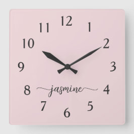 Reloj Cuadrado Guion de firma de nombre monograma minimalista fem
