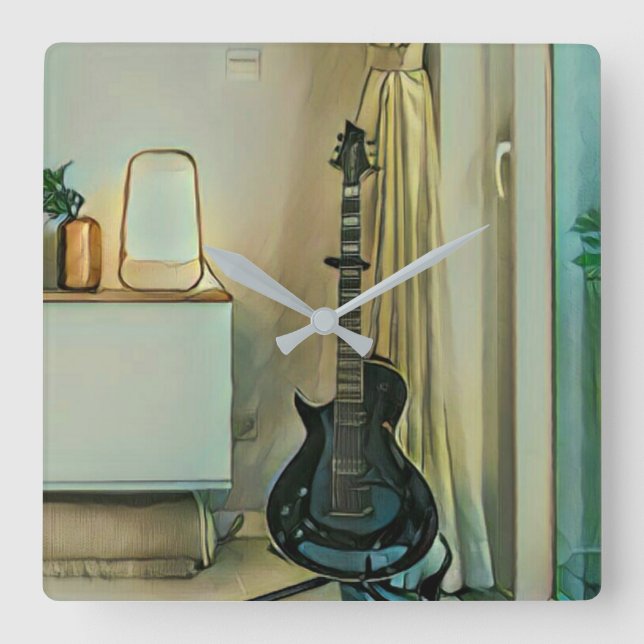 Reloj Cuadrado Guitar gifts for dad (Anverso)