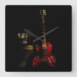 Reloj Cuadrado Guitar Y Amp Clock