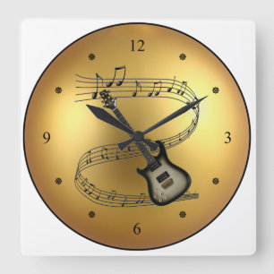 Reloj Cuadrado Guitarra eléctrica ~ Desplazamiento musical ~ Glob