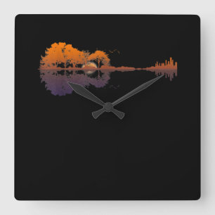 Reloj Cuadrado Guitarra Lake Shadow Love Guitar Gift Music Avers