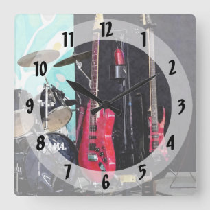 Reloj Cuadrado Guitars and Drums