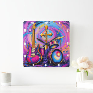 Reloj Cuadrado Guitars Music Adoro Cross Art