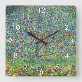 Reloj Cuadrado Gustav Klimt - Árbol de manzanas