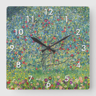 Reloj Cuadrado Gustav Klimt - Árbol de manzanas