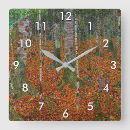 Reloj Cuadrado Gustav Klimt - Birch Wood