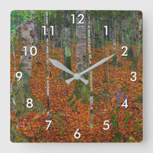 Reloj Cuadrado Gustav Klimt - Bosque de abedules