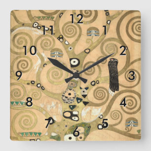 Reloj Cuadrado Gustav Klimt - El Árbol de la Vida, Friso Stoclet