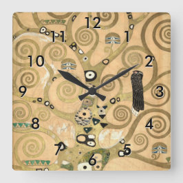 Reloj Cuadrado Gustav Klimt - El árbol de la vida, la frisa de es