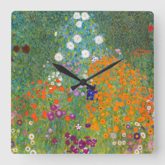 Reloj Cuadrado Gustav Klimt: Jardín de flores