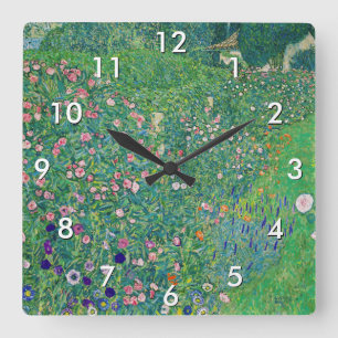 Reloj Cuadrado Gustav Klimt - Paisaje de jardín italiano