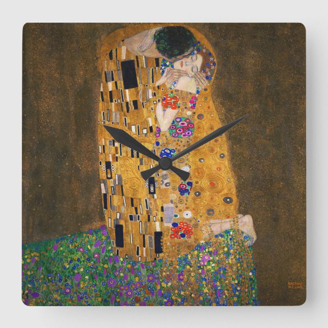 Reloj Cuadrado Gustav Klimt , “ The Kiss ” (Anverso)