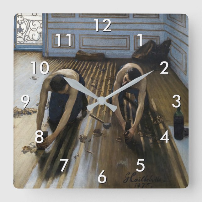 Reloj Cuadrado Gustave Caillebotte - Los rascacielos del piso (Anverso)