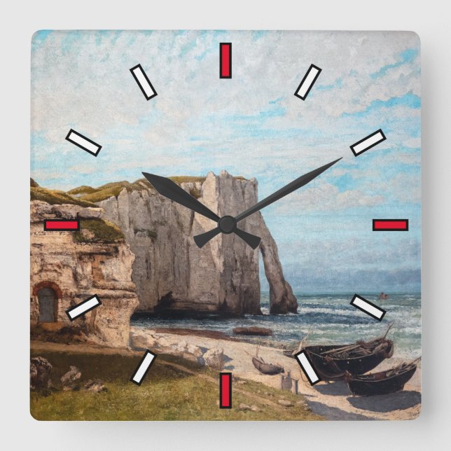 Reloj Cuadrado Gustave Courbet - Acantilados en Etretat después d (Anverso)