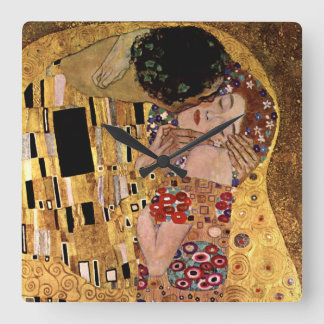 Reloj Cuadrado Gustavo Klimt: El beso (detalle)