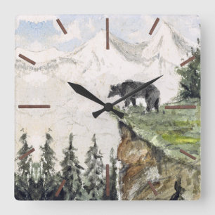 Reloj Cuadrado H. Bullock Webster - Oso en el acantilado