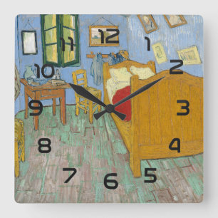 Reloj Cuadrado Habitación de Van Gogh en Arlés - Clásico Amarillo
