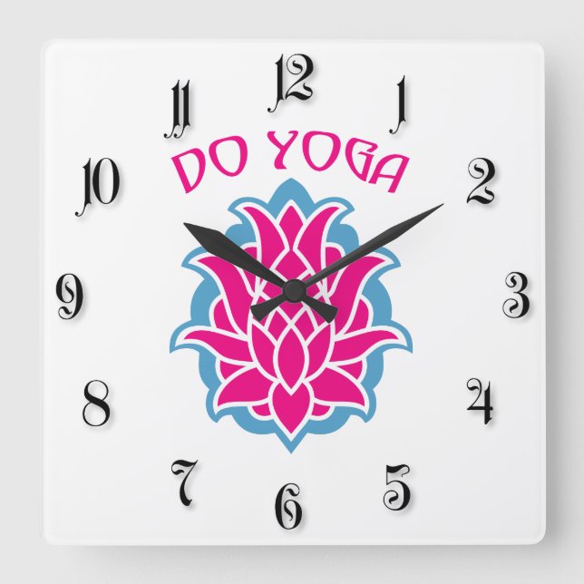 Reloj Cuadrado Hacer yoga (Anverso)