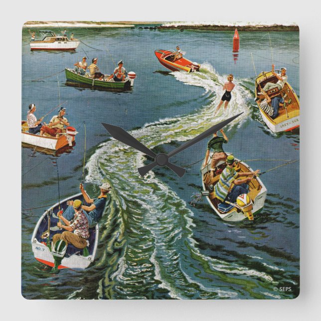 Reloj Cuadrado Haciendo un despertar por Ben Kimberly Pins (Anverso)