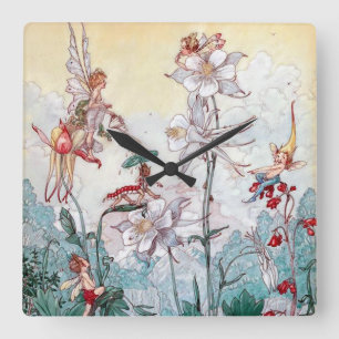 Reloj Cuadrado Hadas del vintage en el juego