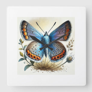 Reloj Cuadrado Hairstreak Butterfly 060924IREF235 - Watercolor