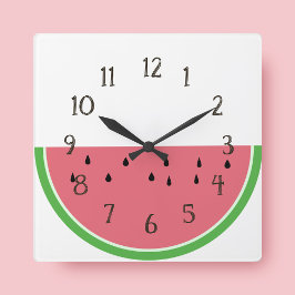 Reloj Cuadrado Half Slice Pink Watermelon Kitchen Wall Clock