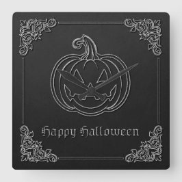 Reloj Cuadrado Halloween con linterna de Jack O'
