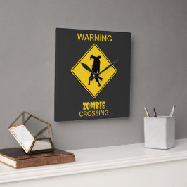 Reloj Cuadrado Halloween de advertencia zombi