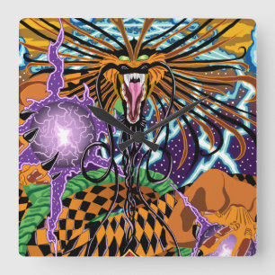 Reloj Cuadrado Halloween Dragon Clock