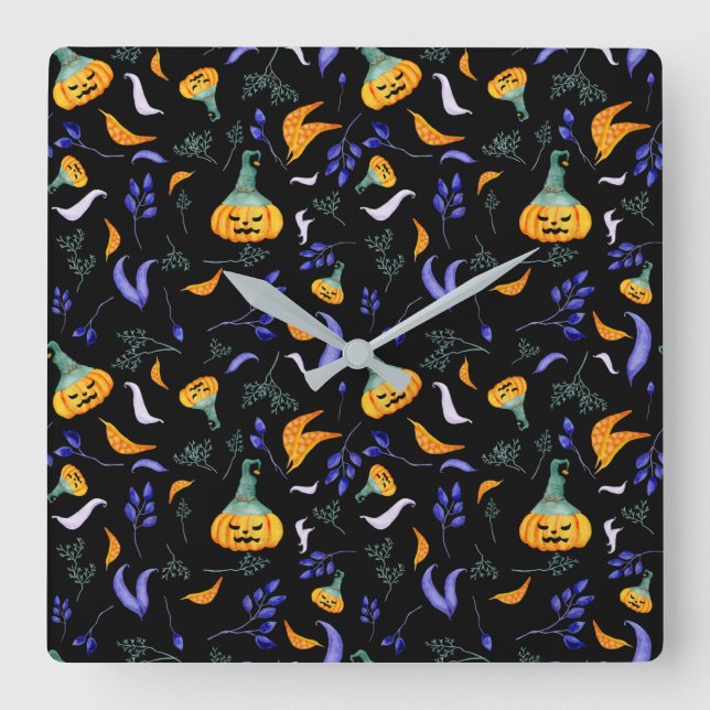 Reloj Cuadrado Halloween Forest Wall Clock (Anverso)