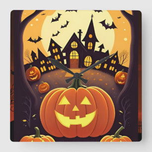 Reloj Cuadrado Halloween Moonlight