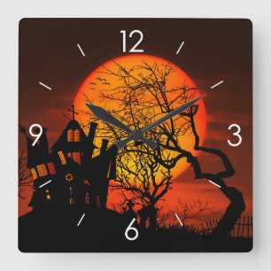 Reloj Cuadrado Halloween Moonlight