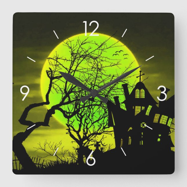 Reloj Cuadrado Halloween Moonlight (Anverso)