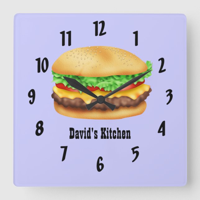 Reloj Cuadrado Hamburger (Anverso)