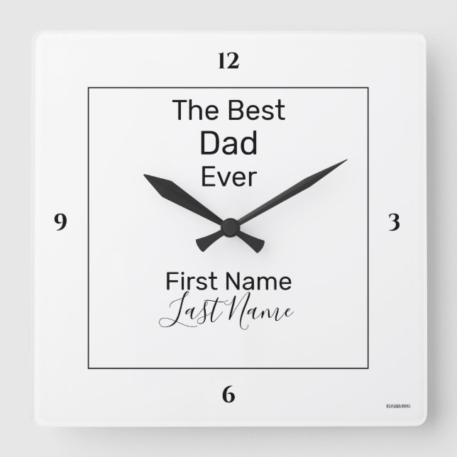 Reloj Cuadrado HAMbWG The Best Father - Wall Clock (Anverso)