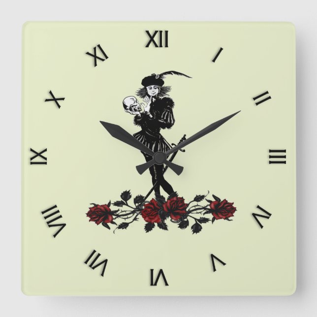 Reloj Cuadrado Hamlet El Bardo Verde (Anverso)